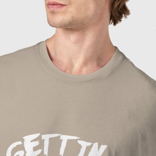 Мужская футболка хлопок Дино в качалке, цвет миндальный - фото 6