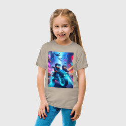 Детская футболка хлопок Майнкрафт - чувак на мотоцикле - фото 2