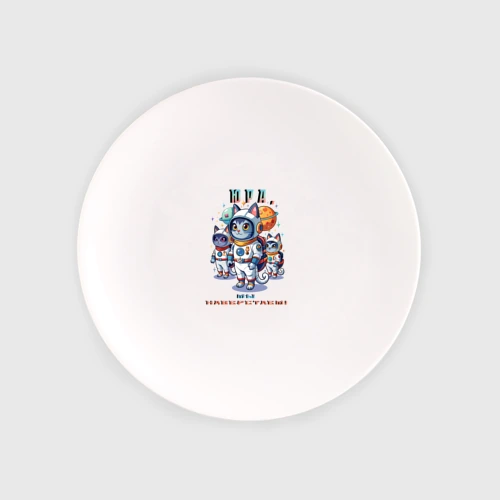Тарелка Коты космонавты 