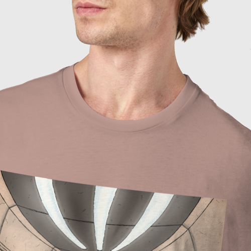 Мужская футболка хлопок Драка с ниндзя, цвет пыльно-розовый - фото 6