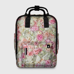 Много роз белых и розовых – Женский рюкзак 3D с принтом купить