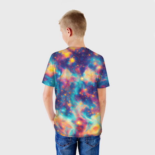 Детская футболка 3D Космические яркие узоры, цвет 3D печать - фото 4