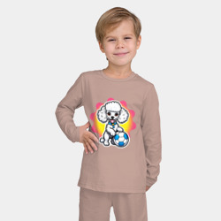 Детская пижама с лонгсливом хлопок Пудель и футбольный мяч - фото 2