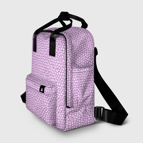 Женский рюкзак 3D с принтом Нежный розовый мозаика, фото на моделе #1
