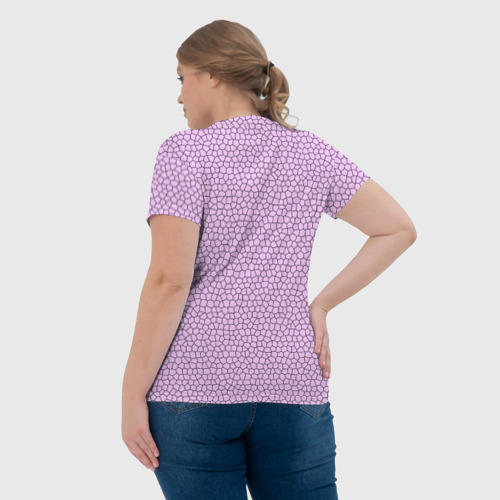 Женская футболка 3D Нежный розовый мозаика, цвет 3D печать - фото 7
