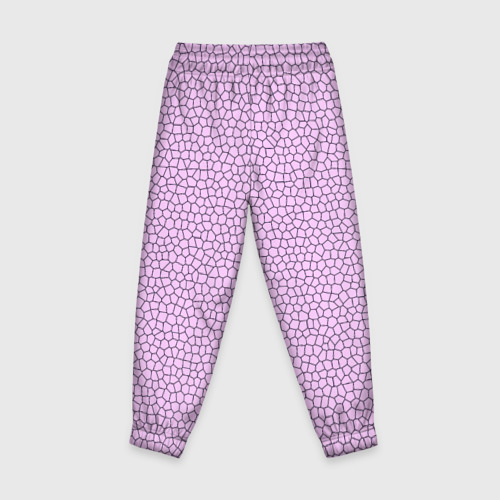Детские брюки 3D с принтом Нежный розовый мозаика, вид сзади #1