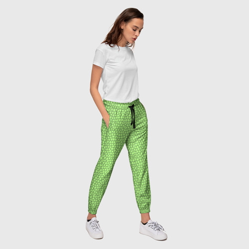 Женские брюки 3D Светло-зелёный мозаика , цвет 3D печать - фото 5