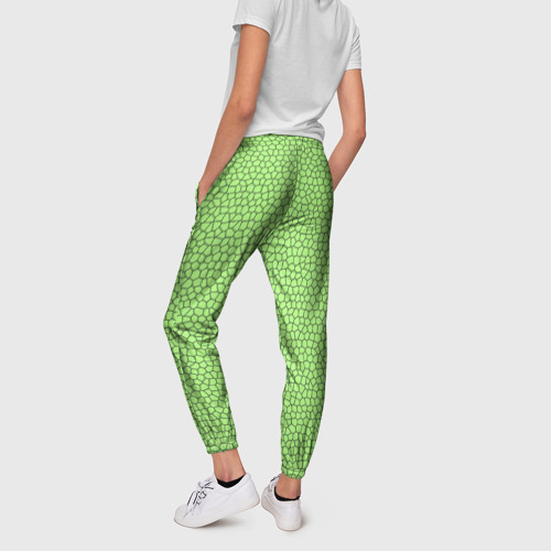 Женские брюки 3D Светло-зелёный мозаика , цвет 3D печать - фото 4