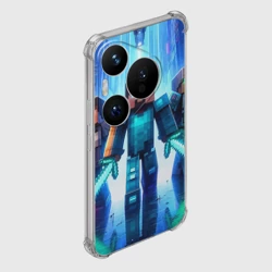 Чехол для Huawei Pura 70 Pro Майнкрафт и киберпанк - коллаба - фото 2