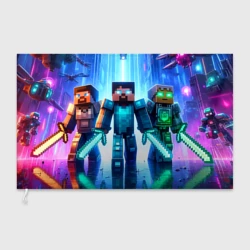 Флаг 3D Майнкрафт и киберпанк - коллаба