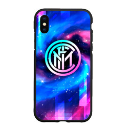 Чехол для iPhone XS Max матовый Inter неоновый космос