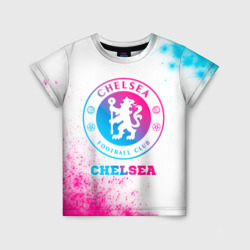 Детская футболка 3D Chelsea neon gradient style