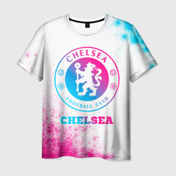 Мужская футболка 3D Chelsea neon gradient style