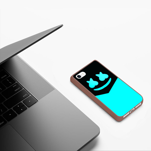 Чехол для iPhone 5/5S матовый Marshmello dj geometry, цвет коричневый - фото 5