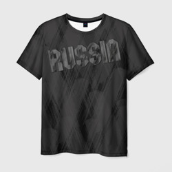 Russia темно серая надпись – Мужская футболка 3D с принтом купить со скидкой в -26%