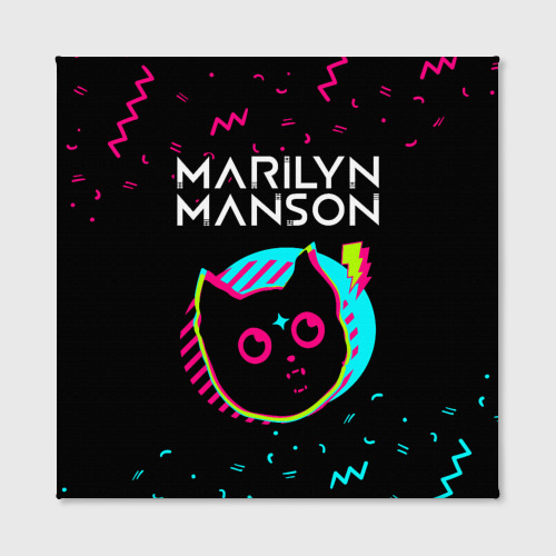 Холст квадратный Marilyn Manson - rock star cat, цвет 3D печать - фото 2