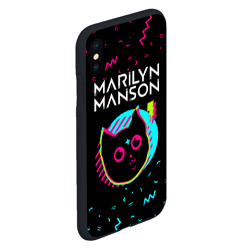 Чехол для iPhone XS Max матовый Marilyn Manson - rock star cat - фото 2