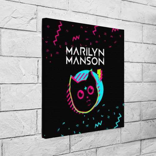 Холст квадратный Marilyn Manson - rock star cat, цвет 3D печать - фото 3