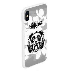 Чехол для iPhone XS Max матовый Blink 182 рок панда на светлом фоне - фото 2