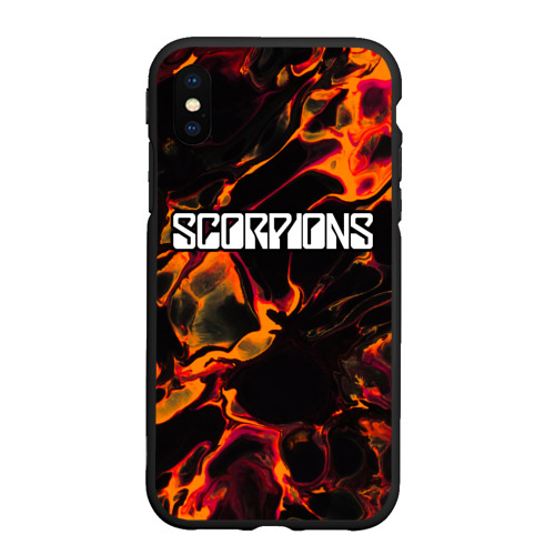 Чехол для iPhone XS Max матовый Scorpions red lava