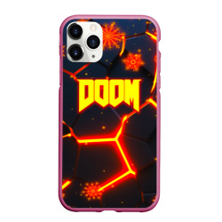 Чехол для iPhone 11 Pro Max матовый Doom плиты лого в огне