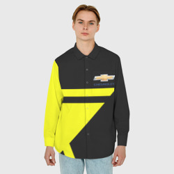 Мужская рубашка oversize 3D Chevrolet yellow star - фото 2