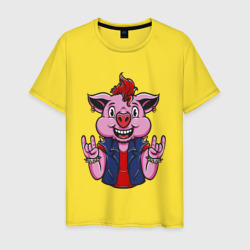 Панк свин – Мужская футболка хлопок с принтом купить со скидкой в -20%