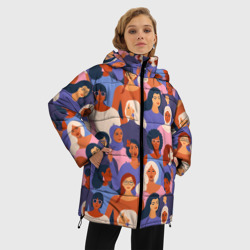 Женская зимняя куртка Oversize Девушки разные - фото 2