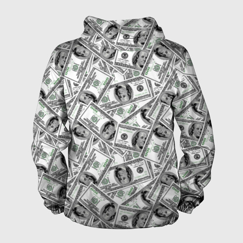 Мужская ветровка 3D Доллары - денежные знаки, цвет белый - фото 2