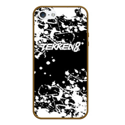 Чехол для iPhone 5/5S матовый Tekken 8 брызги белых красок 