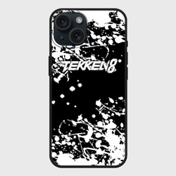 Чехол силиконовый для Apple iPhone 15 матовый Tekken 8 брызги белых красок 