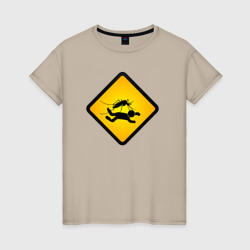 Женская футболка хлопок Знаки опасности - комары