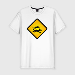 Мужская футболка хлопок Slim Знаки опасности - комары