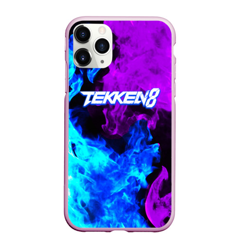 Чехол для iPhone 11 Pro матовый Tekken 8 неоновый огонь, цвет розовый