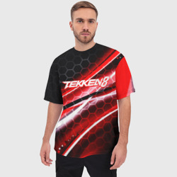Мужская футболка oversize 3D Tekken 8 огненное лого файтинг - фото 2