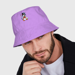 Мужская панама хлопок Утка в шляпе с большим ножом пиксель арт - фото 2