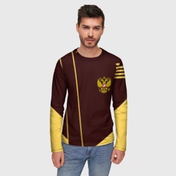Мужской лонгслив 3D Россия спорт стиль ссср - фото 2