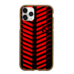 Чехол для iPhone 11 Pro Max матовый BMW geometry sport red strupes