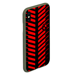 Чехол для iPhone XS Max матовый BMW geometry sport red strupes - фото 2