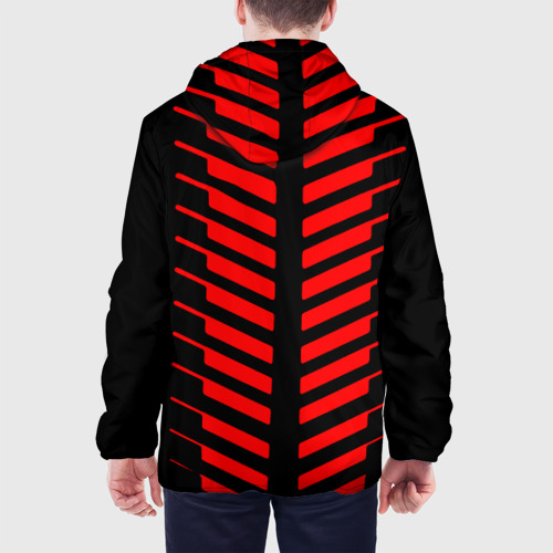 Мужская куртка 3D BMW geometry sport red strupes, цвет 3D печать - фото 5