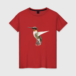 Женская футболка хлопок Рубиновогорлый колибри