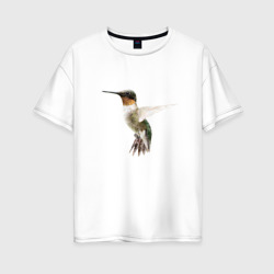 Женская футболка хлопок Oversize Рубиновогорлый колибри
