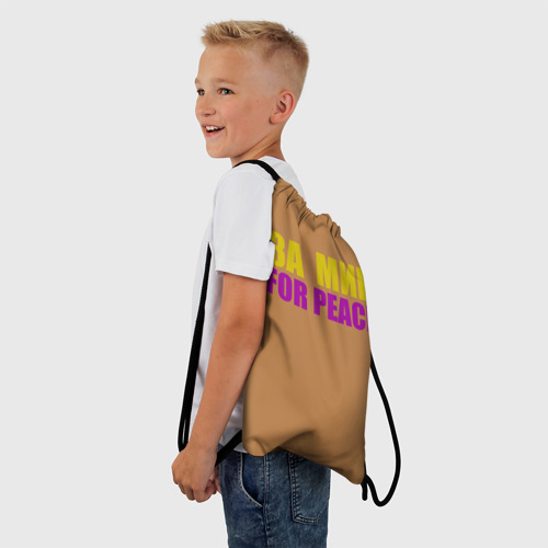 Рюкзак-мешок 3D Цветной текст за мир - фото 3