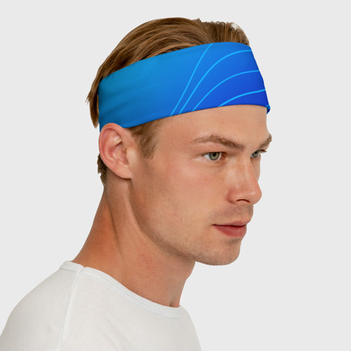 Повязка на голову 3D Синий градиент полосы - фото 6