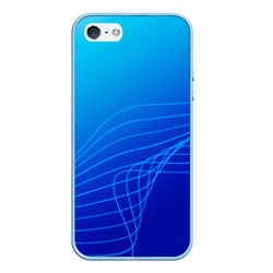 Чехол для iPhone 5/5S матовый Синий градиент полосы