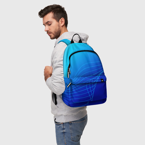 Рюкзак 3D Синий градиент полосы - фото 3
