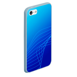 Чехол для iPhone 5/5S матовый Синий градиент полосы - фото 2