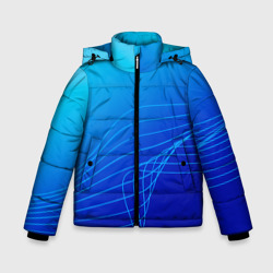 Зимняя куртка для мальчиков 3D Синий градиент полосы