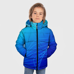 Зимняя куртка для мальчиков 3D Синий градиент полосы - фото 2