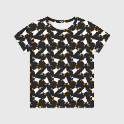 Детская футболка 3D Злой гусь с ножом